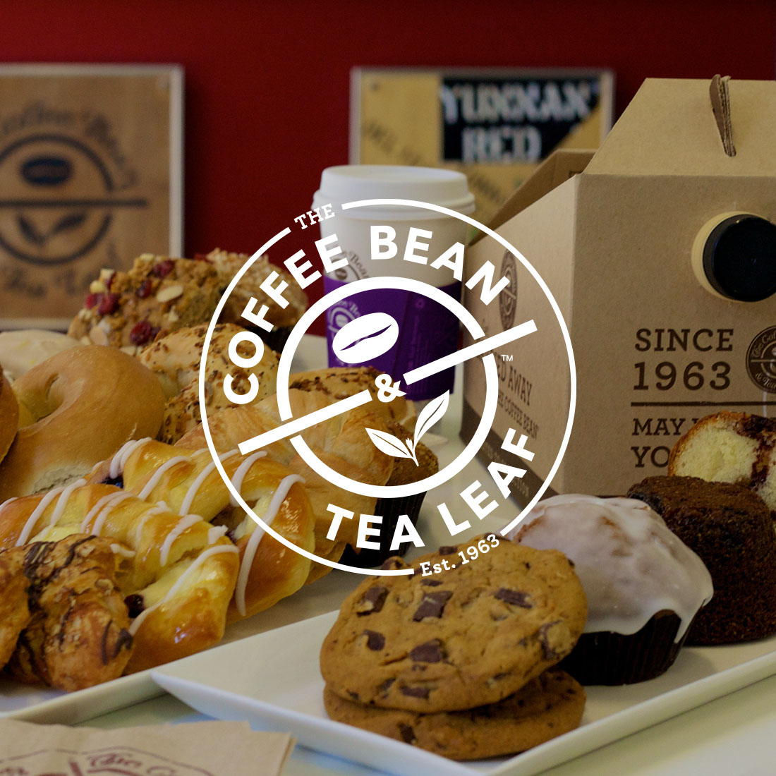 CBTL logo over baked goods and coffee shuttle