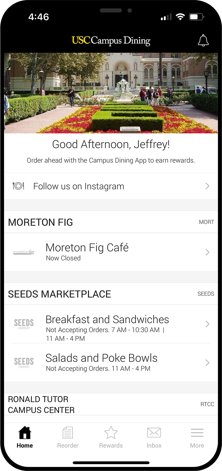 screenshot of mobile app